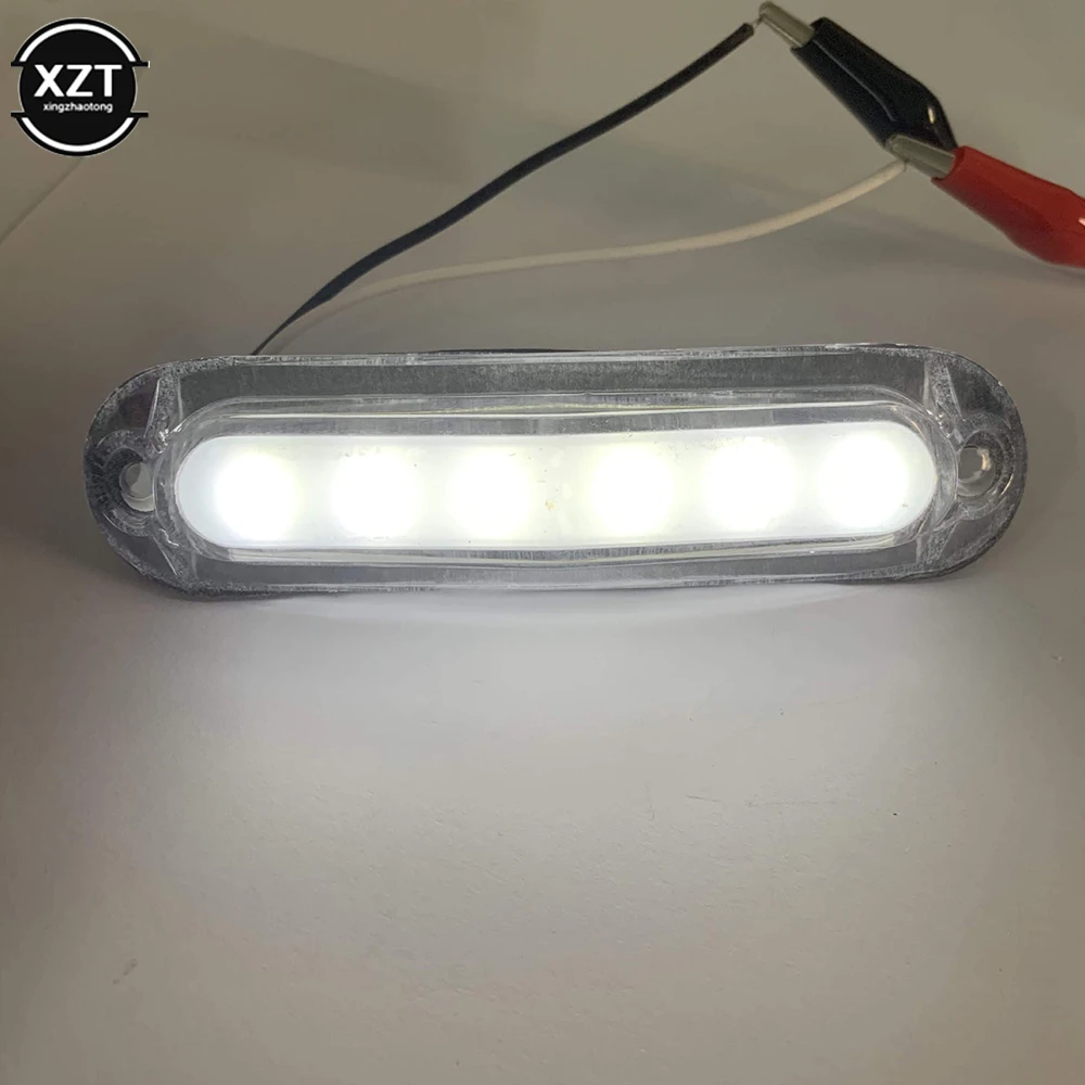 1PCS 12V 24V LED Car Warning Light 6 LED Light For Trailer Truck Lorry Orange White Red LED Side Marker Indicator Lamp 12V 24V