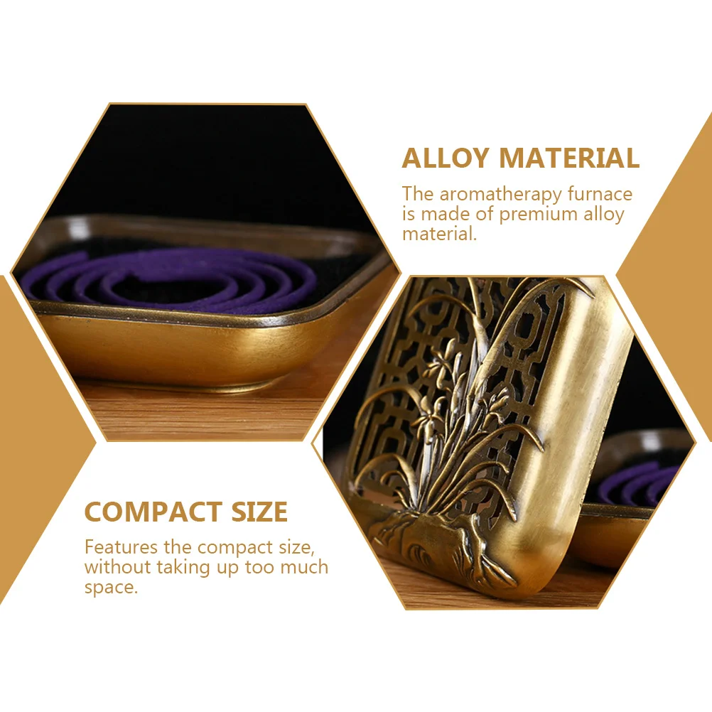 

Decorative Alloy Incense Burner Hollow Censer For Home Office Desktop Tea Ceremony Indoor Aroma Stove Ornament