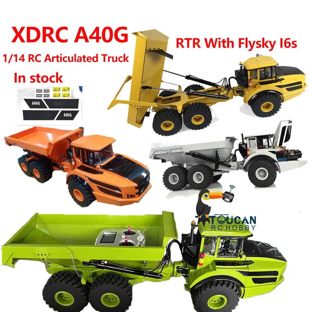 

XDRC A40G 1/14 Hydraulic RC Articulated Truck 6x6 Dumper RTR Scale Simulation Full Metal Model Sound Light Radio Motor Tipper