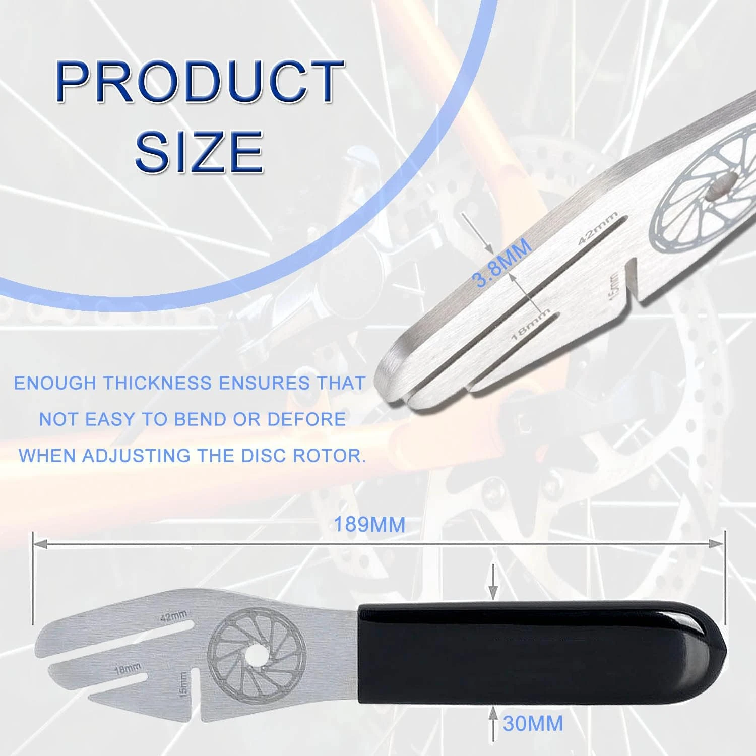 Convenient and Multi-Slot Adjustable Disc Rotor Truing Wrench - Essential Maintenance Tool for Easy Flattening and Correcting Ro