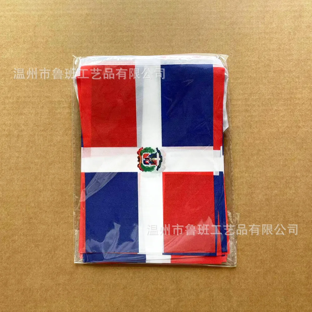 TIKI FLAG Dominican Bunting Flags 14x21cm 20pcs/lot Pennant Dominican String Banner Festival Party Holiday for Decoration