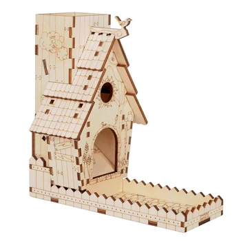 CZYY Bird Feeder Dice Tower Tray Wooden Laser Cut Perfect for Wingspan and Other Board Games