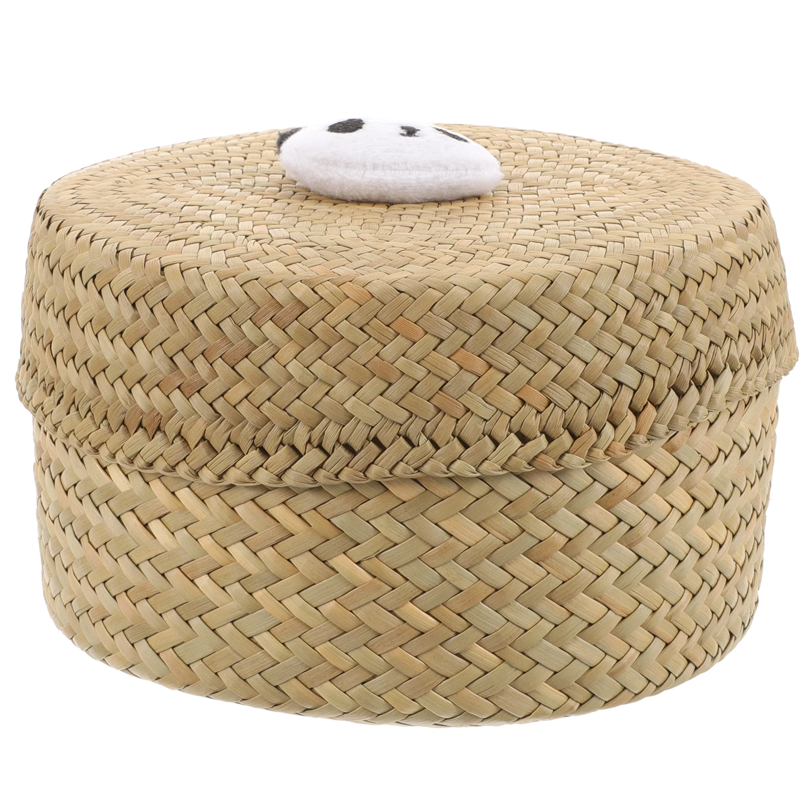 

Straw Flower Basket Woven Girl Baskets with Lids Wicker Hand-woven Cotton Small Storage Planter Child