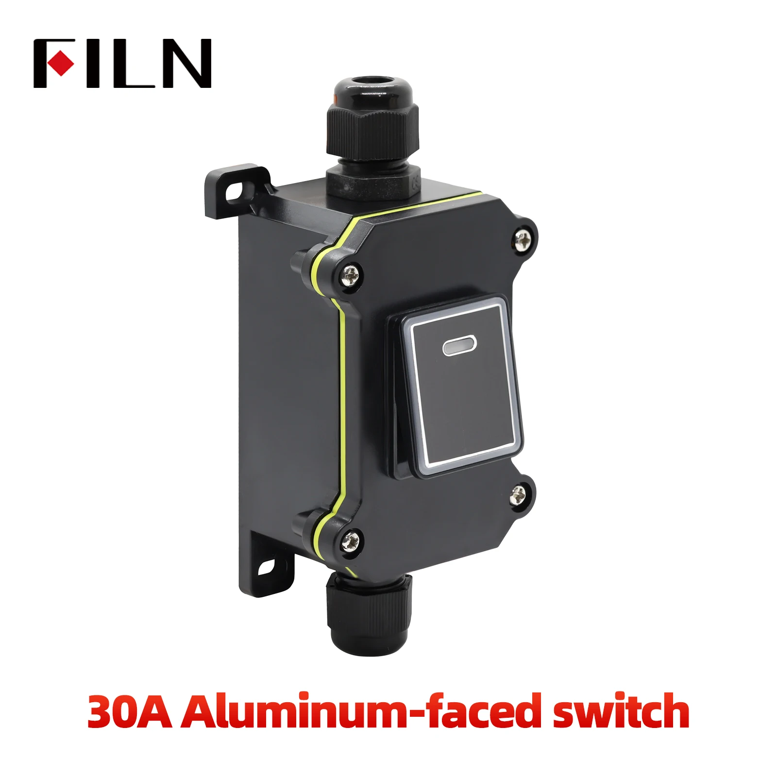 FILM 30A 12V 24V 220V Wasserdichter Inline-Kippschalter mit LED IP65 versiegelter Outdoor-Box Inline-Kabel-Wippschalter Power