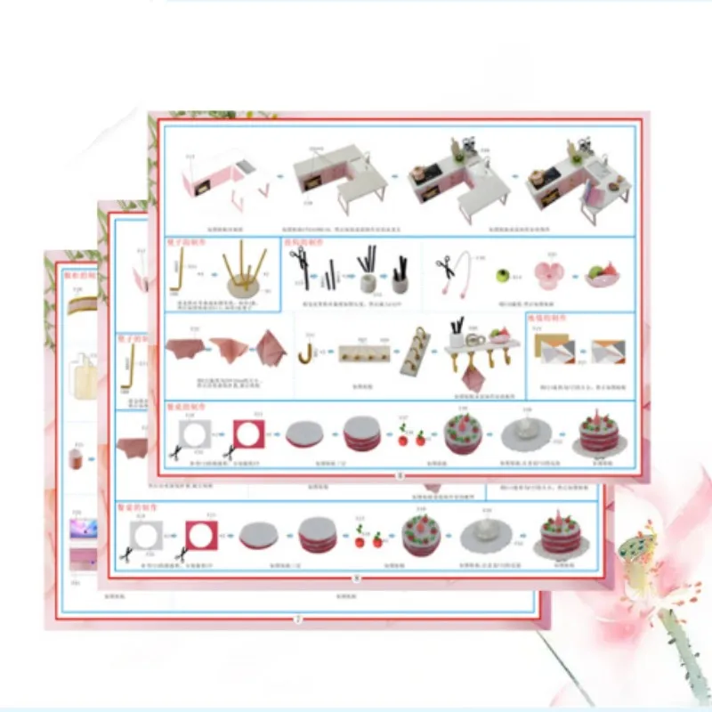 لتقوم بها بنفسك بيوت الدمية كازا اليابانية تجميعها بيوت الدمى ثلاثية الأبعاد خشبية مصغرة أطقم منمذجة مع الأثاث ديكور المنزل أصدقاء هدية عيد ميلاد #6
