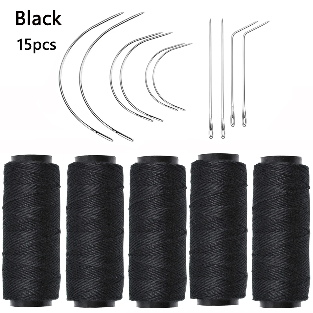 3 Rolls/5 Rolls Hair Weaving Threads With 10 pcs CLI Curved Needles Wig Making Tools Sewing Thread