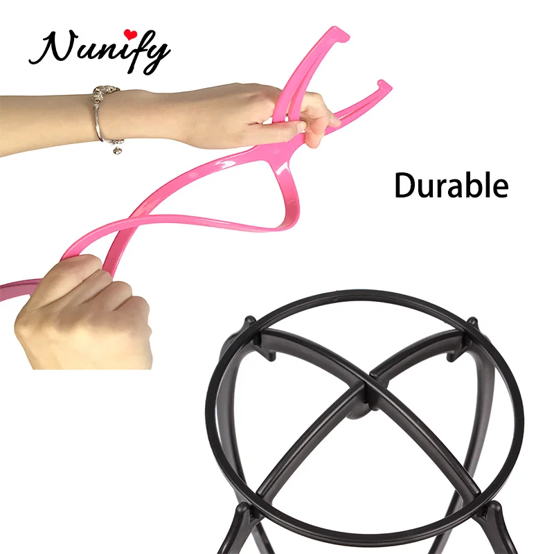 Pink White Black Wig Stand Head Holder