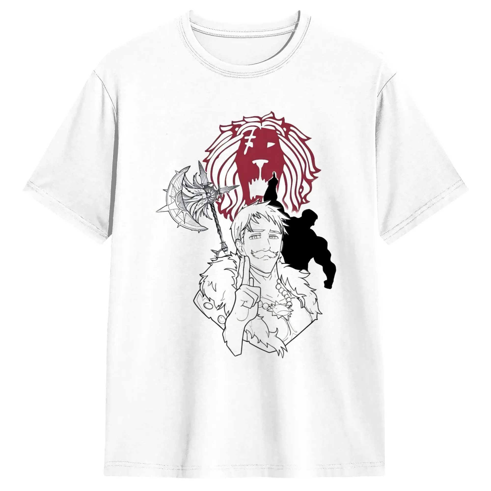 Anime Escanor Stronger Man T Shirt Summer  100% Cotton T Shirts For Mens Harajuku Pattern Tee Shirt Short-Sleeved Vintage Tees