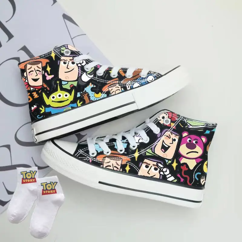 New Disney cartoon toy story Buzz Lightyear cute Canvas Shoes soft sports shoes for girlfriend gift EU size 35-44