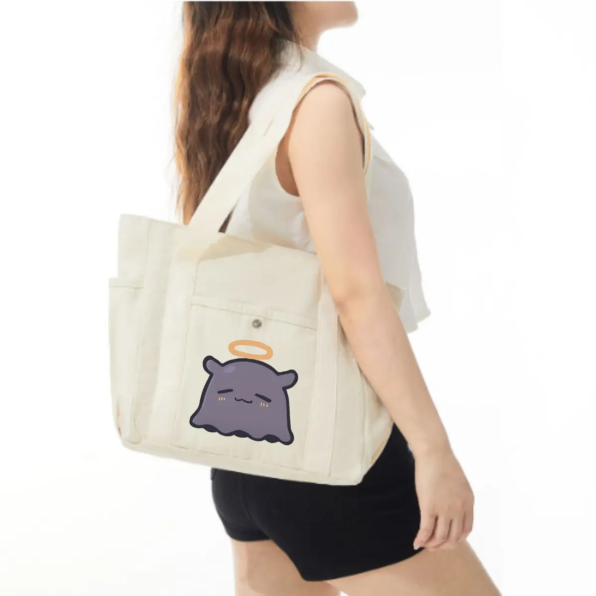 Angelic Bear Charm Trendy Multi-Pocket Bag – Perfect for Coffee Shop Visits