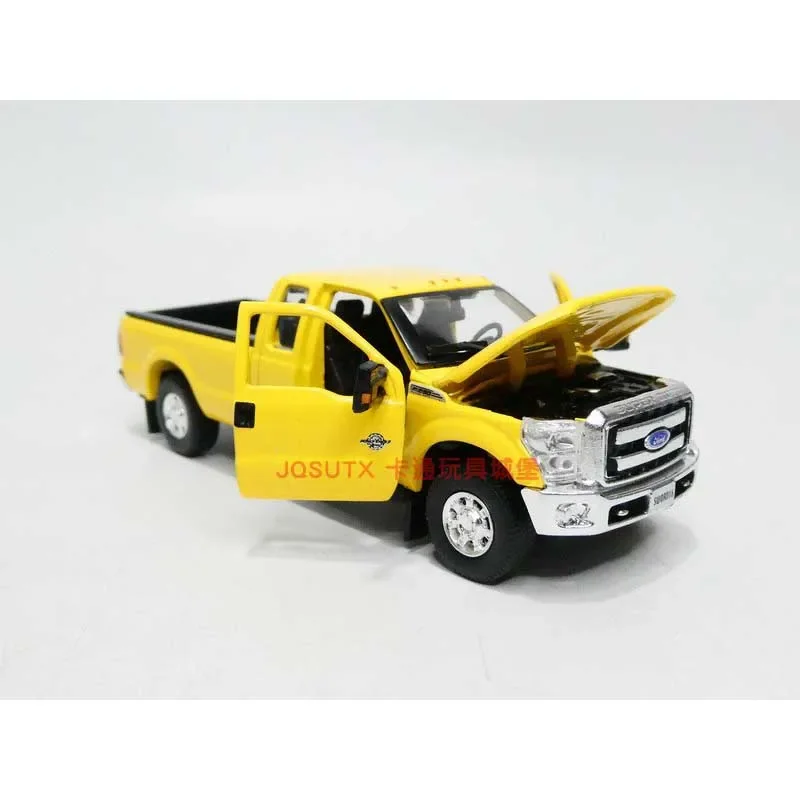 BM Diecast Alloy 1:64 2016 FORD F-250 F250 Yellow Pickup Truck Model Open Door Display Ornament Adult Collection