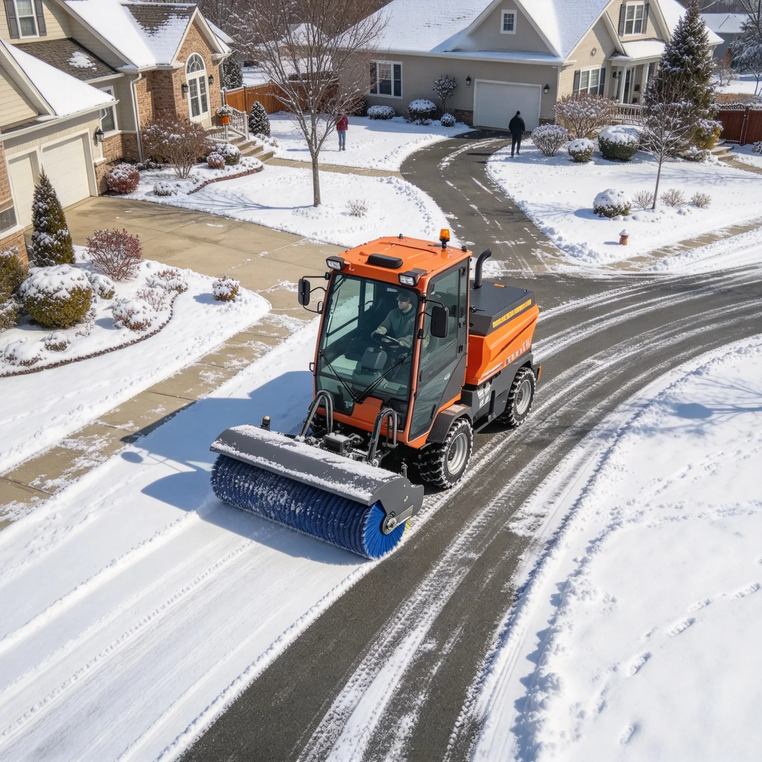 Full Cabin Ride Snow Blower 4WD Snow Sweeper Heavy Duty Snow Throwing Machine