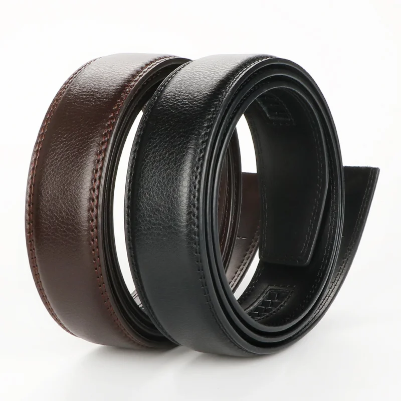 Set of 2 Large Cowhide Belts Without Buckles, Designed for Automatic Buckles Belts, Large Size 105-140 150 160 170cm Waistband