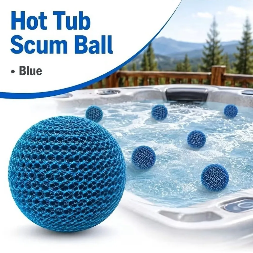 2pcs Foam Absorber Reusable Scum Absorber Floating Filter Oil Absorbing Sponge Ball Mesh Round Skimmer Foam Ball Bathtub