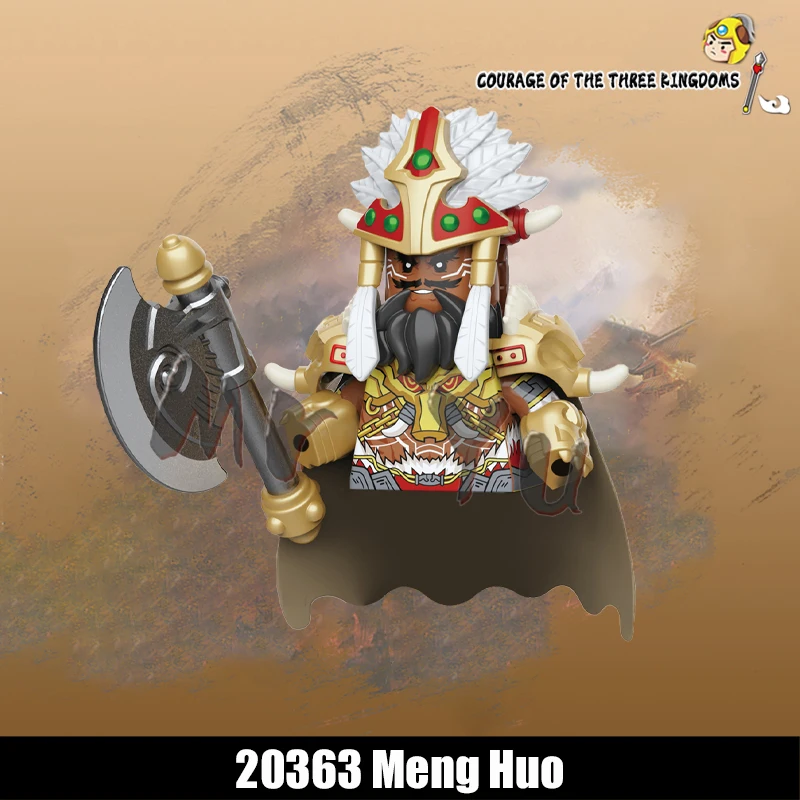 New Chinese The Three Kingdoms Nanman War Figure Soldier Mini Weapon Pike Shield Moc Model Kids Blocks Gift Boys Girls Juguetes