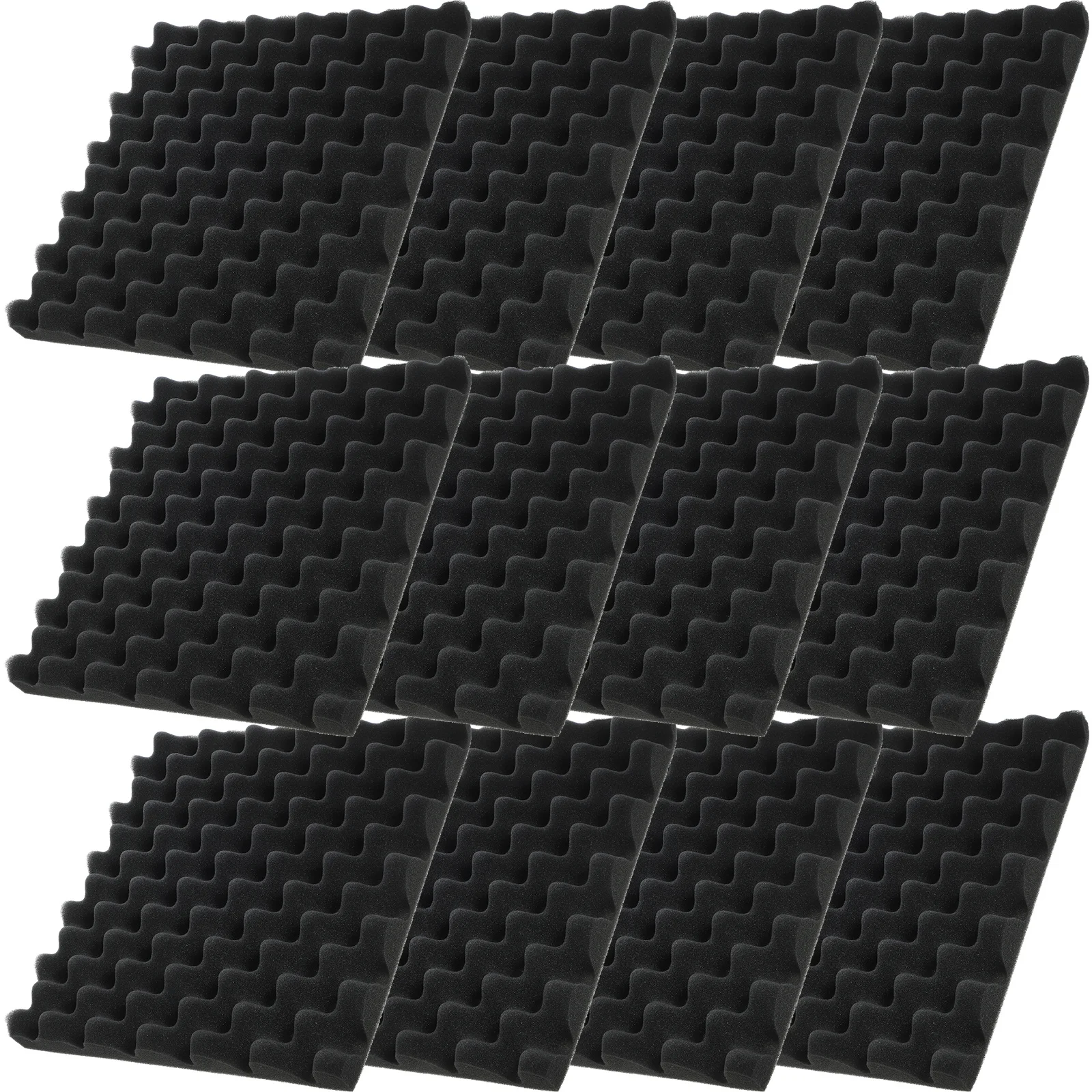 12 Buah Panel Insulasi Suara Busa Akustik Berperekat untuk Dinding Langit-langit Lantai Bahan Kedap Suara Panel Pengurang Kebisingan