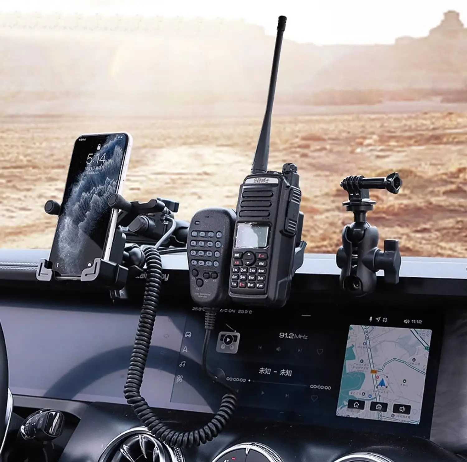 for GWM Tank 300 2020-2024 Offroad Digital Device Dash Mount Bracket Multi-Function Phone GPS Holder Aluminum Alloy