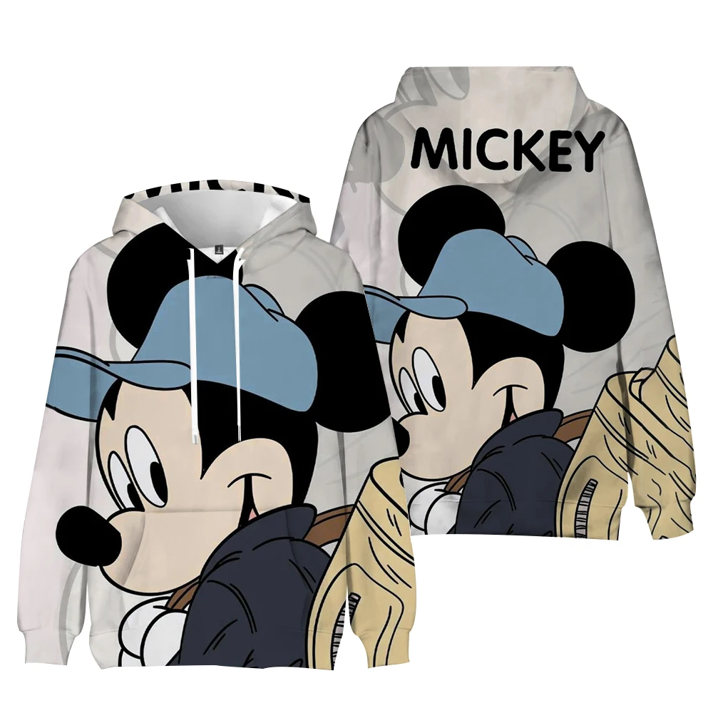 Autumn Mickey Mouse Print Hoodies Women Streetwear Polyester Long Sleeve Female Sweatshirt Loose Ladies Clothes