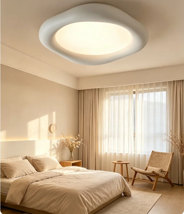 Full Spectrum Resin Cream Style Bedroom Ceiling Light Modern and Minimalist Master Bedroom Balcony Corridor Ceiling Light