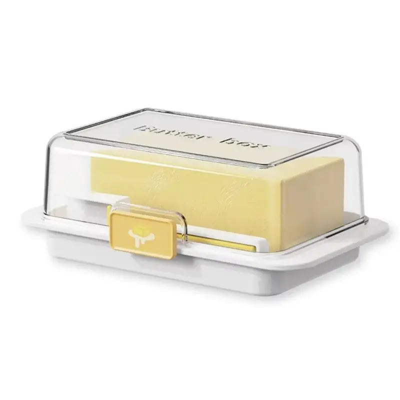 J1UL1N Butter Storage Box With Quantitative Cutting Spoon And Lid - Cheese Keeper, Refrigerator Butter Crisper For Freshness