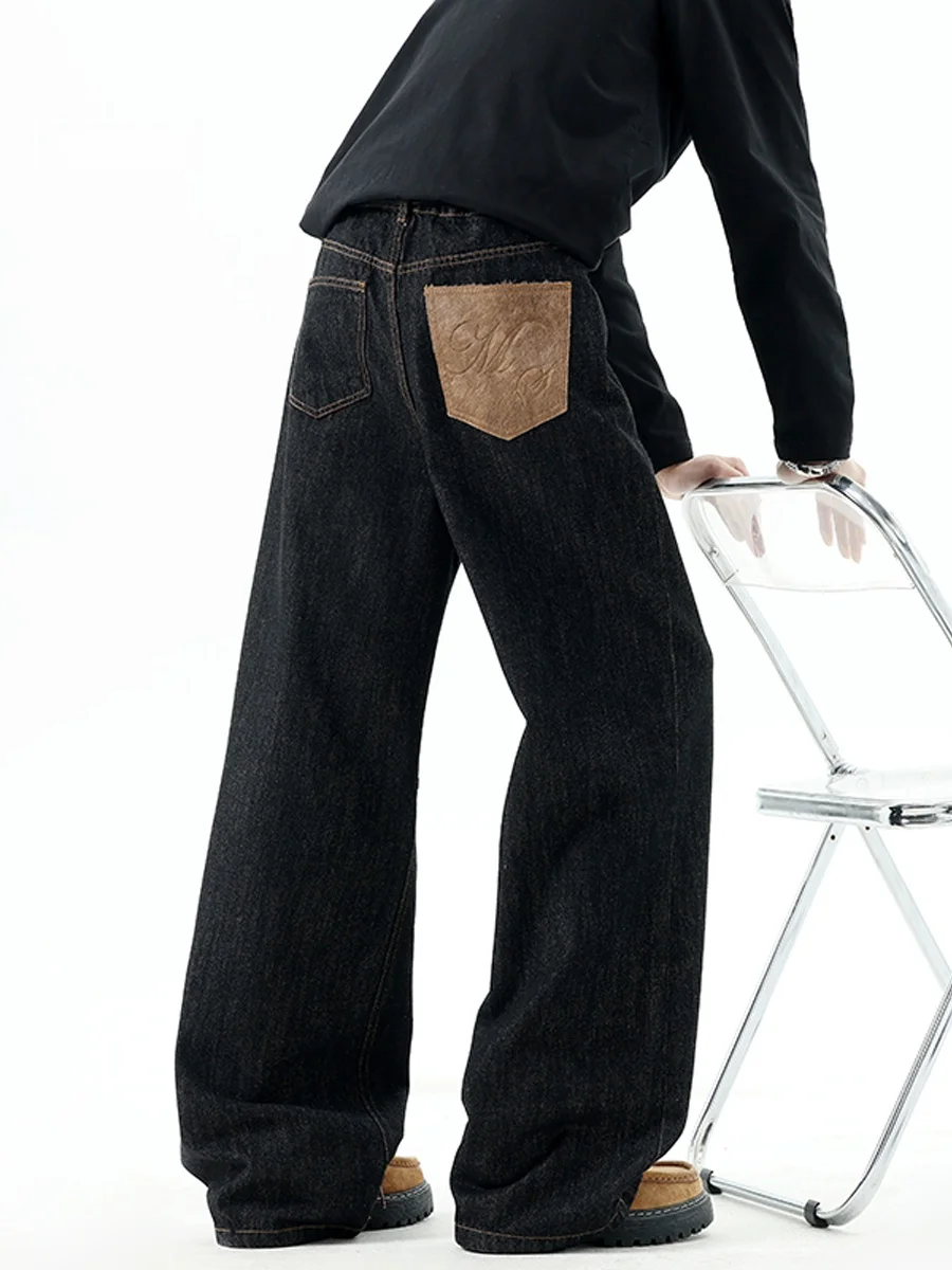 

Мужские джинсовые брюки-карго прямого кроя из полиэстера, весенние, модные, в стиле кэжуал