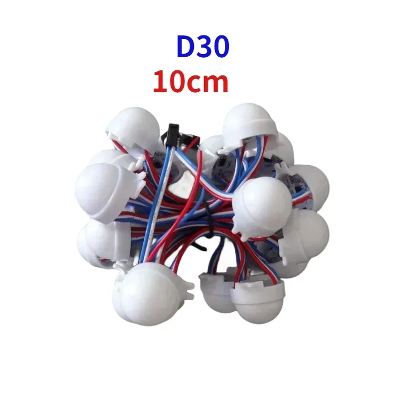 20pcs/lot 10cm 0.72W/PCS 3LEDs 5050 RGB led lamp string D30mm Diffused LED Pixel Module DC12V WS2811 Full Color Waterproof IP68