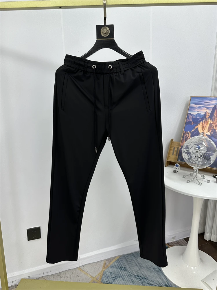 

Comfortable Soft Smooth Skin-Friendly Men's Faionable Simple Match Elastic Waist Casual Pants Trendy Hongda Straight Leg Lo...