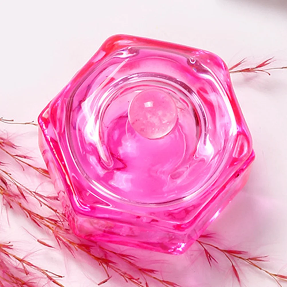 2 個ピンククリスタルモノマーディッシュガラスダッペンカップアクリル液体保管用ネイルサロンツールネイルアクリル用品