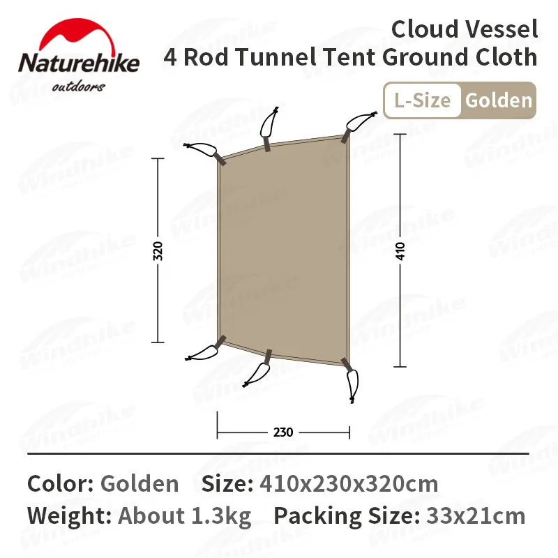 Naturehike Footprint Groundsheet for Tent Cloud Boat Floor Mat 300D Polyester Oxford Cloth Moisture-Proof Pad Mattress NH20ZP015