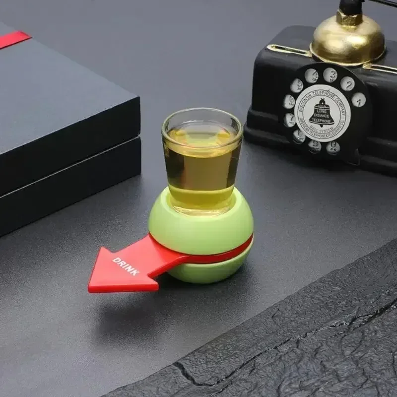 Rotatable Arrow Beer Wine Board Game Pointer Shot Spinner Party Game Glass Cup Kit Spin Drinking Game Table Home Entertainment