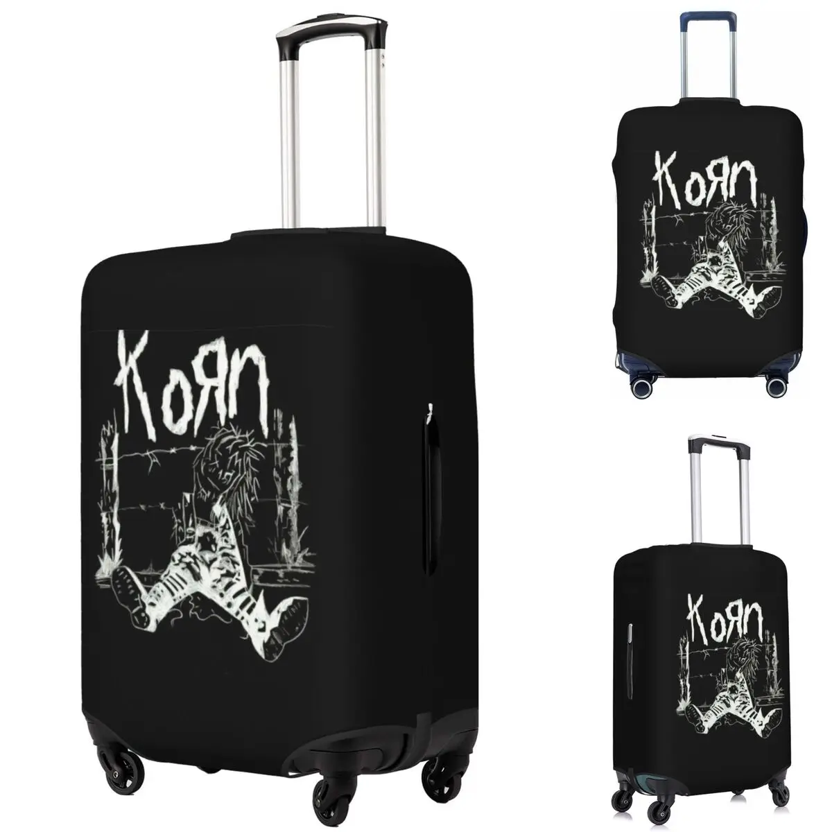 

Korn Rock Music Suitcase Cover Protection Elastic Trip Luggage Protector Covers for 18-32 Inch