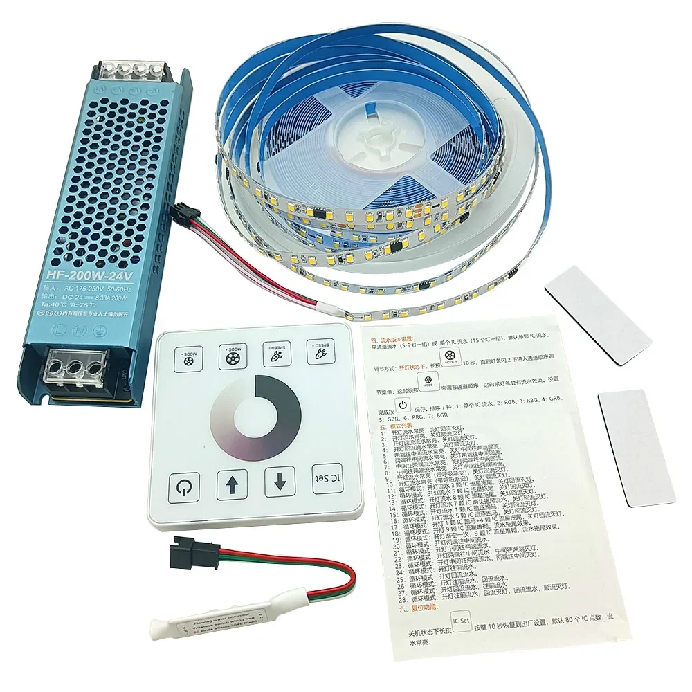 2811 Single CCT RGB LED Strip for Horse Racing Wireless Running Water Flow Control 2835 120D with RF Touch Panel Controller 24V