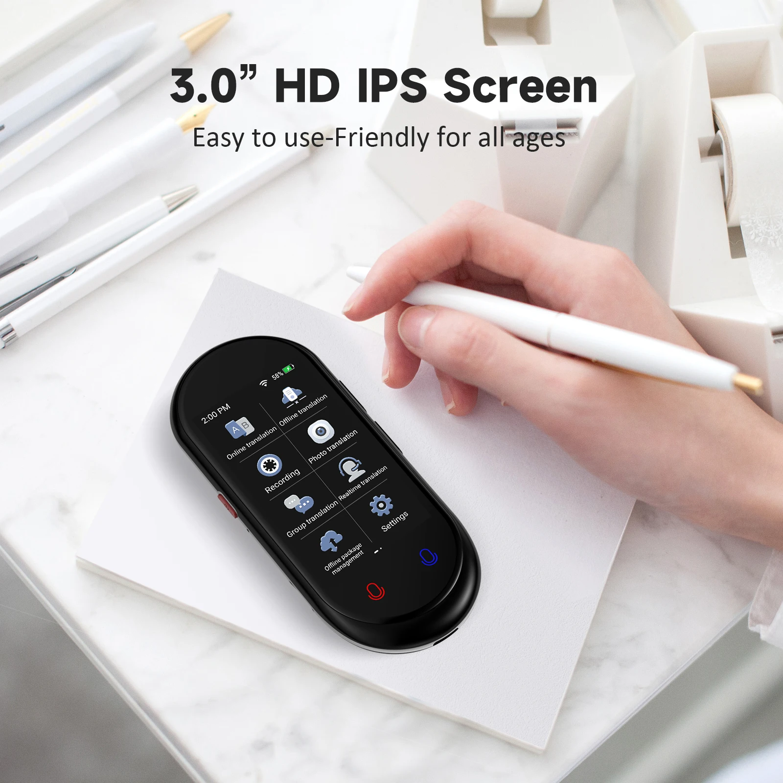 Z8 Instant AI Voice Translator Draagbaar realtime vertaalapparaat met foto-opname Groepschat voor reizen, leren, vergaderingen