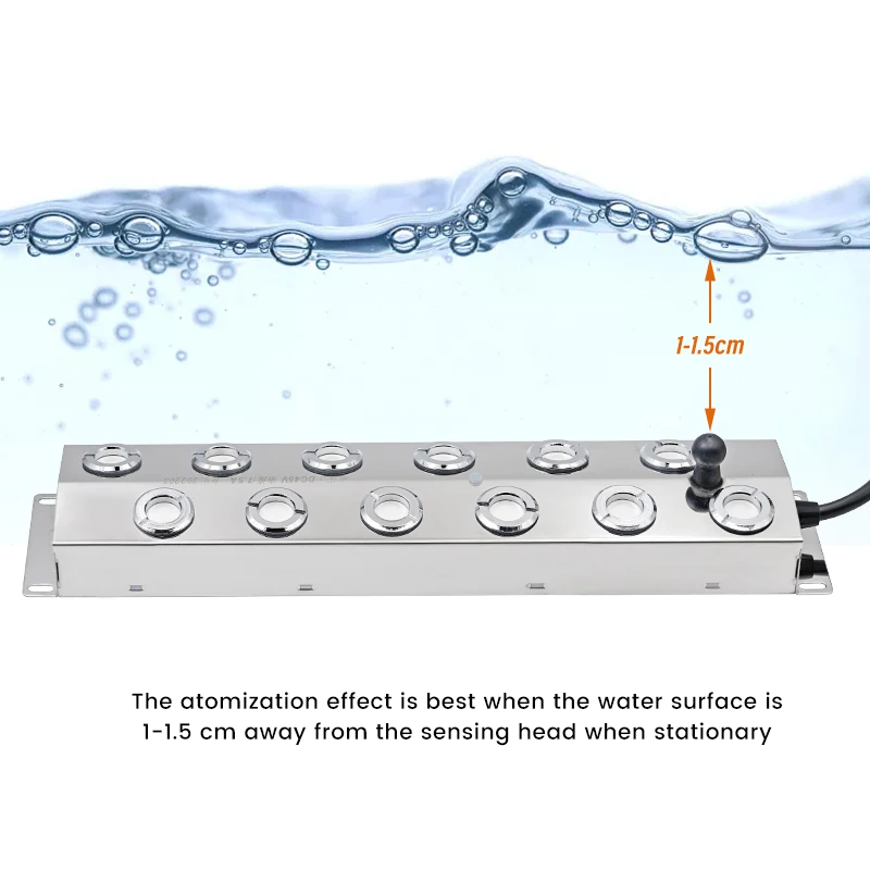 Humidificador ultrasónico de 10/12 cabezales, nebulizador para plantas de setas, sin fuente de alimentación, DC45V