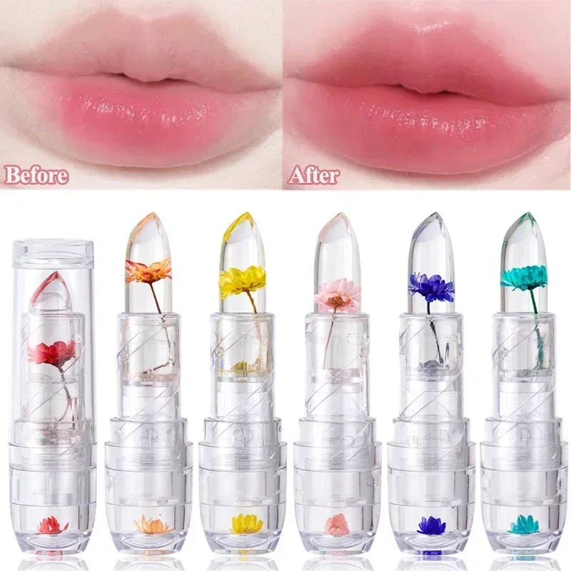 Temperatuur Kleurverandering Bloem Lippenstift Waterdicht Hydraterende Magic Jelly Lippenbalsem Kristal Transparante Lippen Make-up Cosmetica