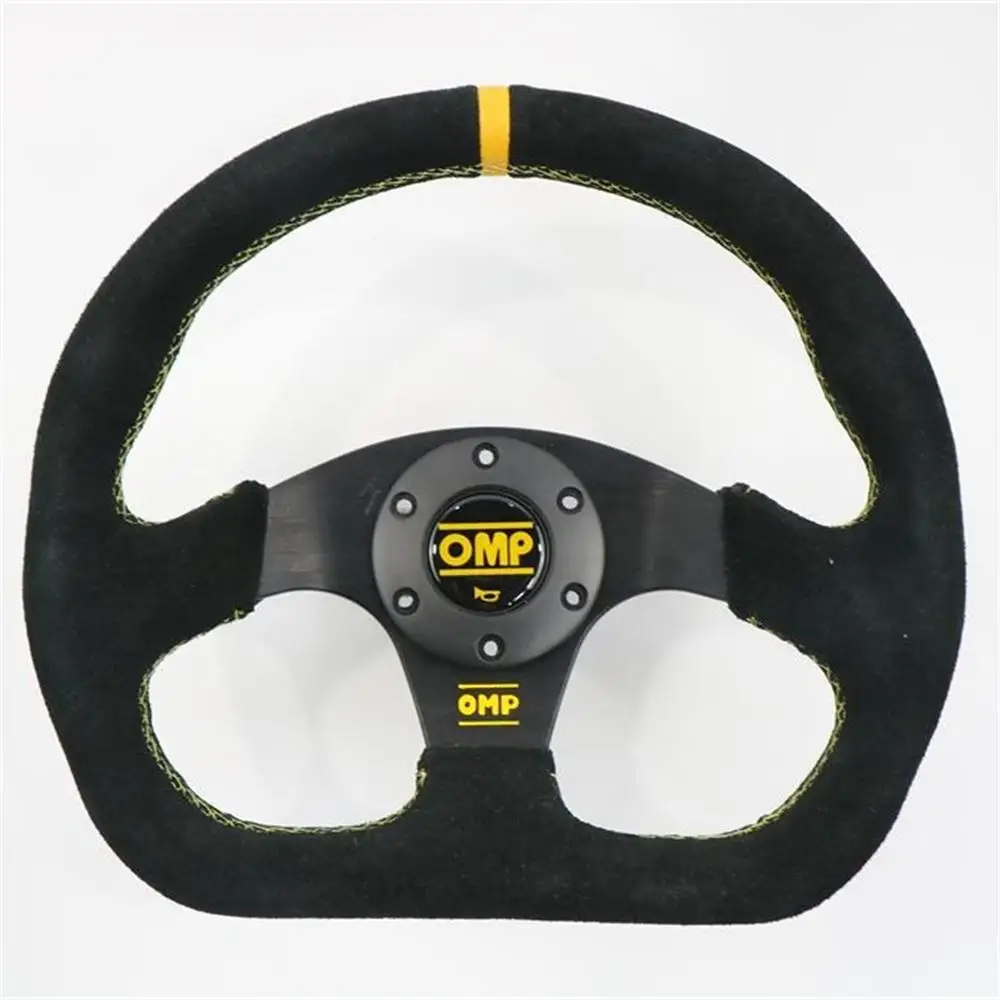 13 inch i car modification universal 320mm D-type steering wheel with suede flat bottom simulation racing steering wheel