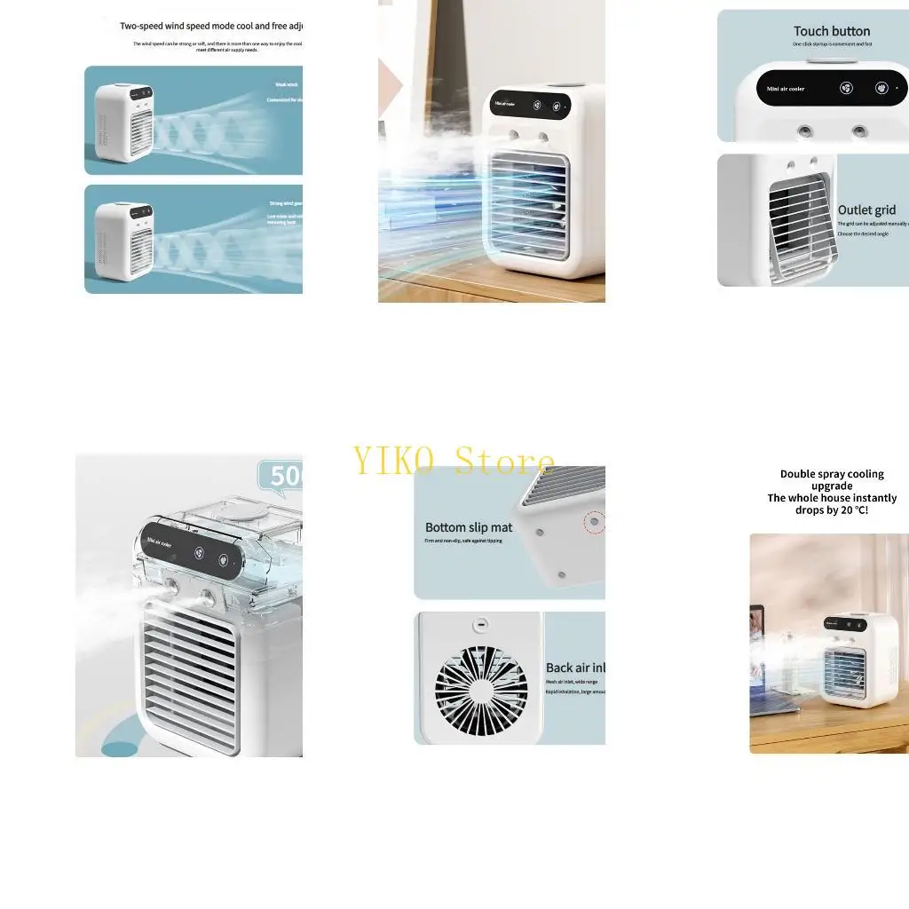 

K32C Desktop Humidifying Air Coolers 20°C Temperature Drop 9 Blade Turbos Fan USB Operated
