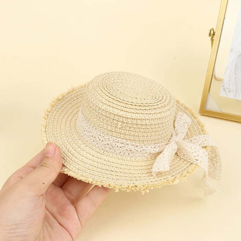 1Pc Doll House Doll handmade Straw Hat Sun Cap for 1/6 Doll Accessories Decoration