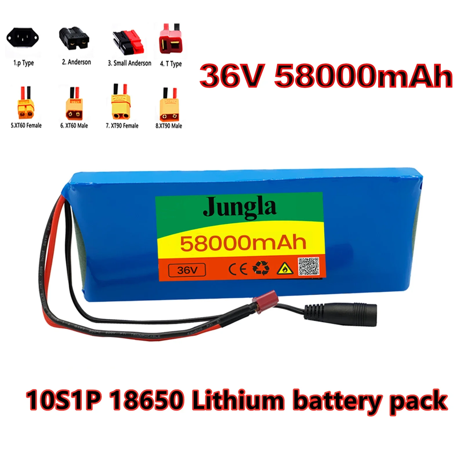 

Batterie Lithium-Ion 10S1P 36V 58ah pour vélo, voiture, Scooter électrique, avec BMS 20a, 18650