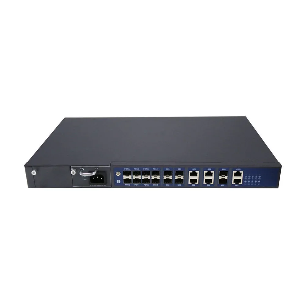 High Performance FTTH Solutions Fiber Optic Equipment 4GE RJ45 Port 8 GPON OLT 8PON for Video Monitor Network LAN Fibre Optics