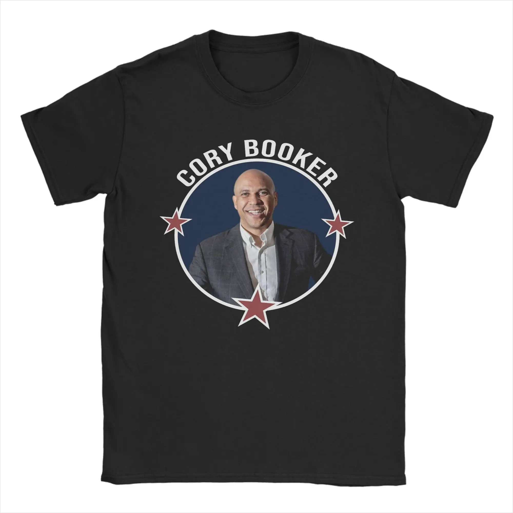 

Men 3 Stars Cory Booker T Shirts Pure Cotton Clothes Hipster Short Sleeve O Neck Tee Shirt Summer T-Shirts