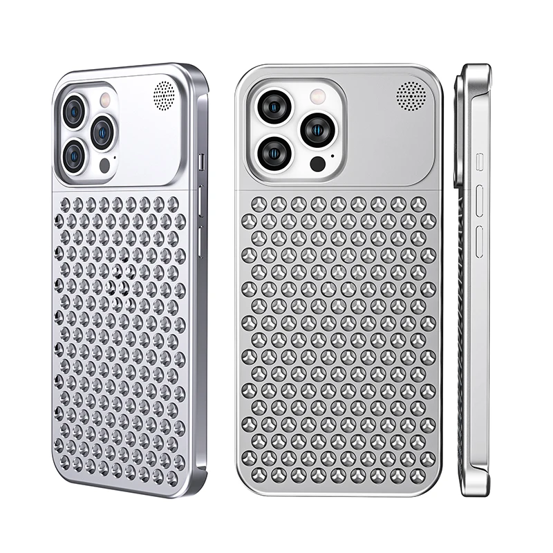 Cooling Aromatherapy Men\'s Armor Aluminum Metal Back Case For iPhone 12 13 14 15 Pro Max Plus Cover