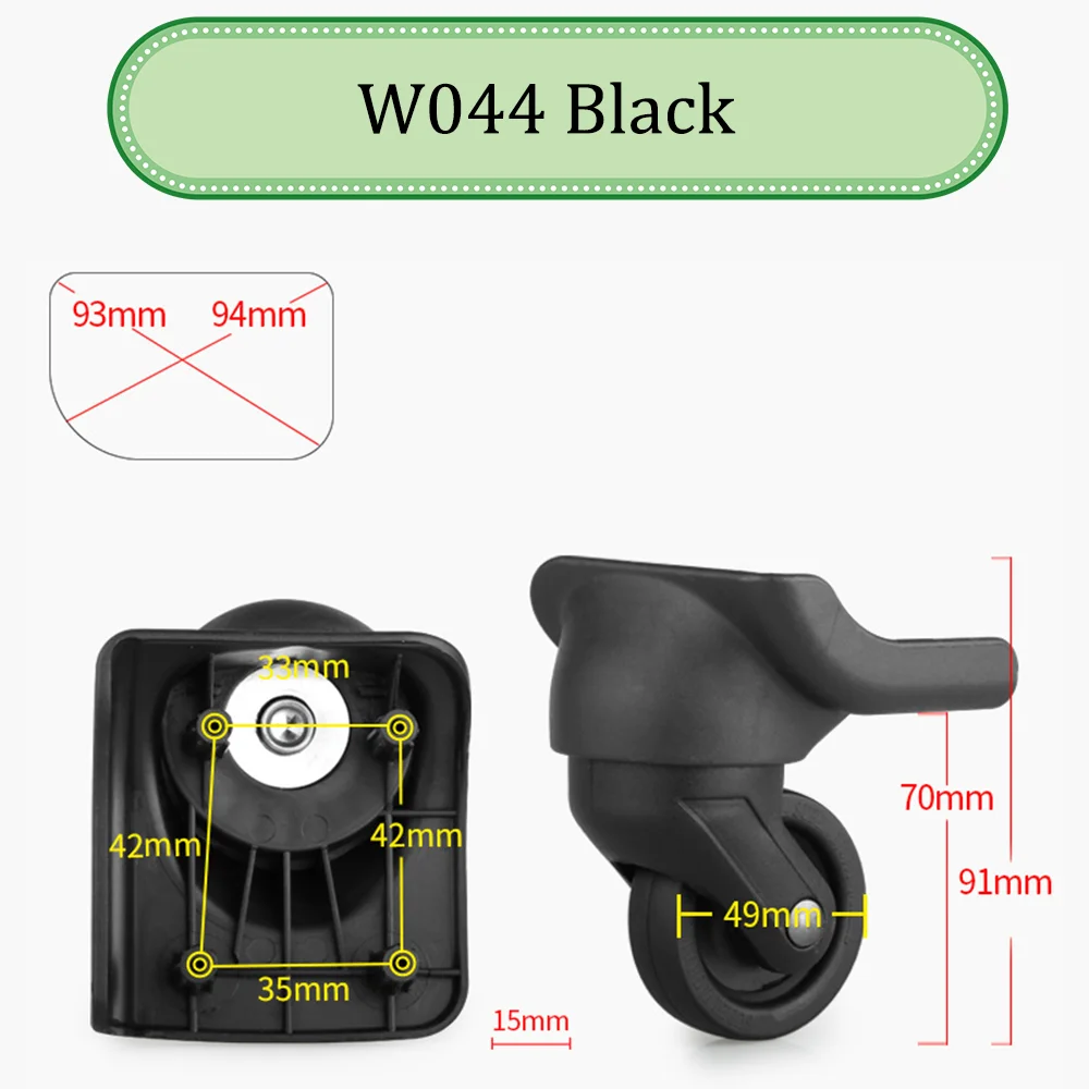 For Samsonite W044 Universal Wheel Trolley Case Wheel Replacement Luggage Pulley Sliding Casters Slient Wear-resistant Repair