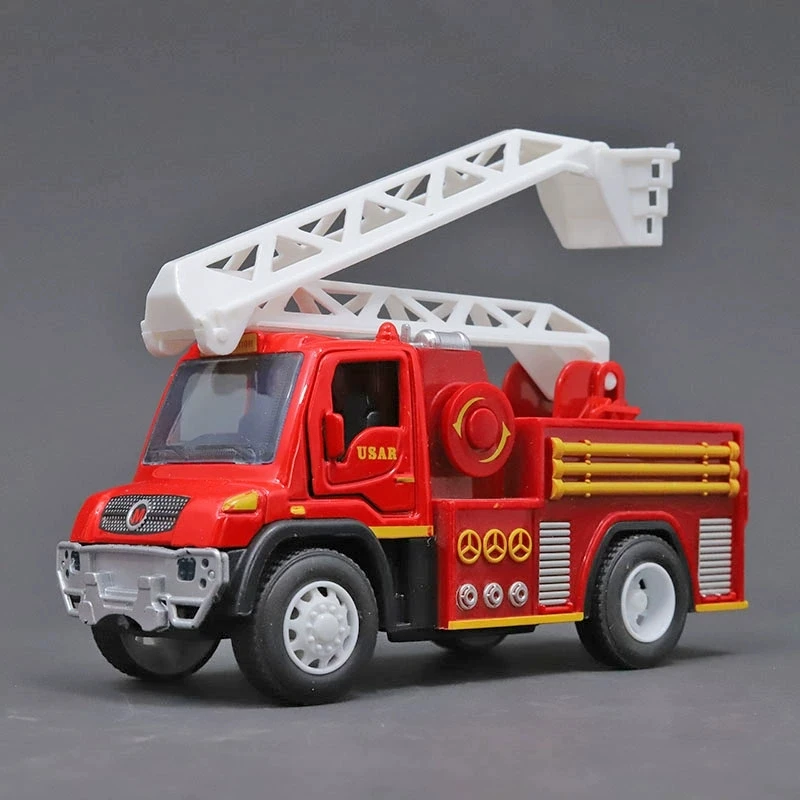 

New 1:43 alloy pull back fire rescue car models,engineering transport vehicle toys,collectible ornaments,wholesale