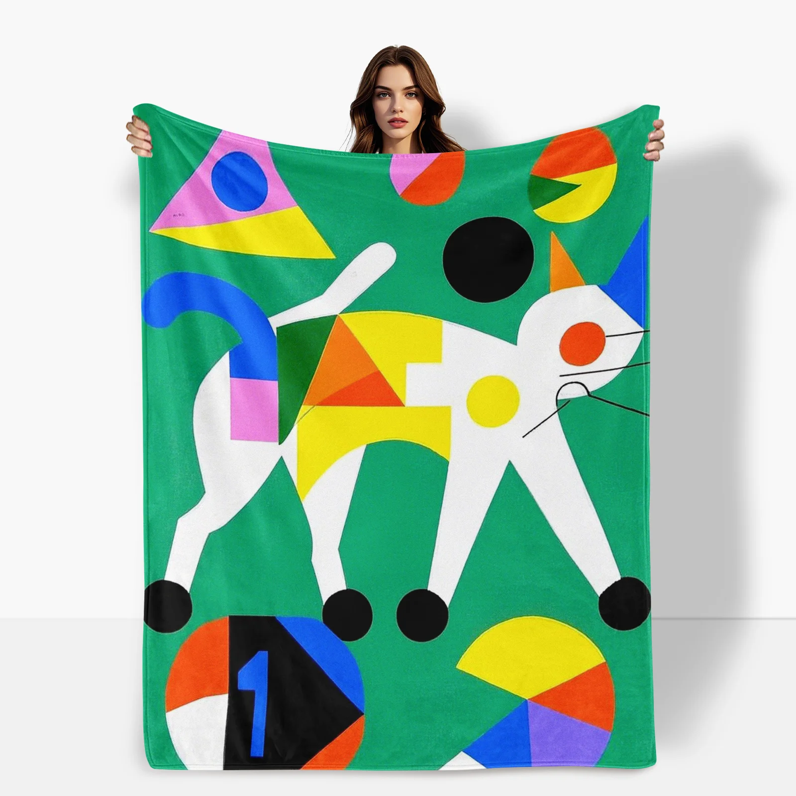 Fashion Meets Pet Love With This Colorful Geometric Cat Blanket An Ideal Gift For Special Ones