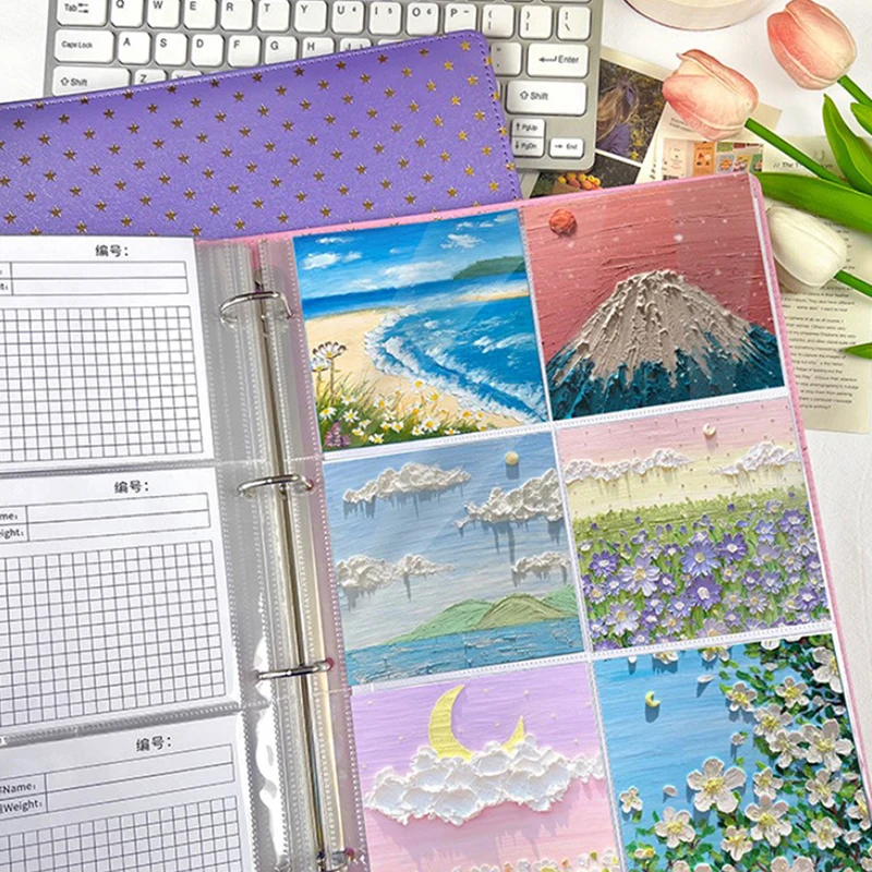 Imagem -04 - Limpar Álbum de Fotos Recarga Páginas para Photocards Cartões Notebook Protector Buracos Anel Binder a4 10 Pcs