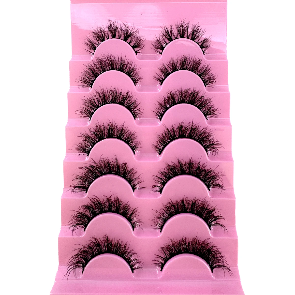 New 7 Pairs Faux Mink Eyelashes Handmade False Eyelashes Natural Nude Makeup Simulation Cross Messy Eye 3D Curly Eyelashes