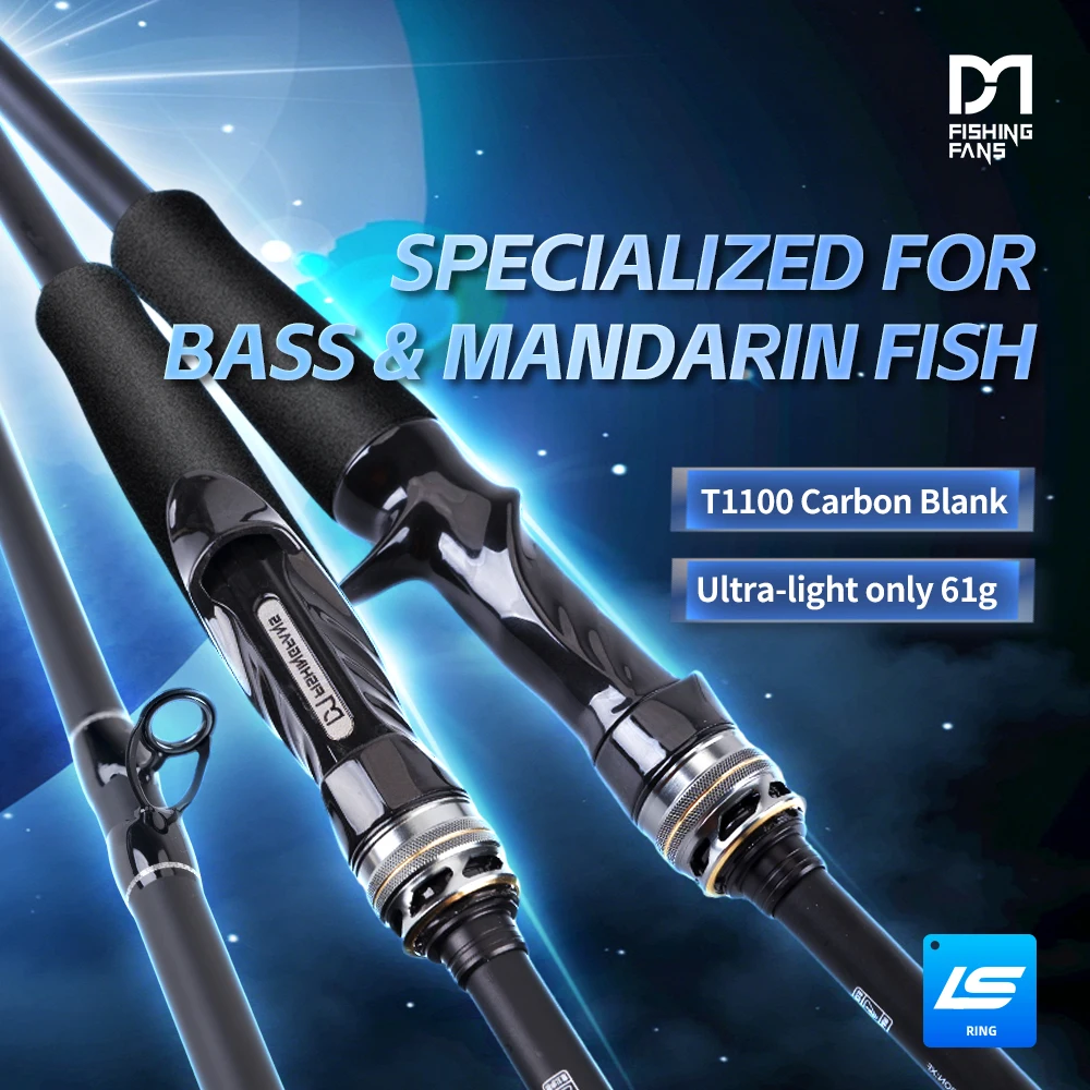 

FISHINGFANS JACKDAW Carbon Blank Carbon Reel Seat L ML M MH Power 5-25g 7-28g Lure WT T1100 LS Light Guide 61g bass Fishing Rod