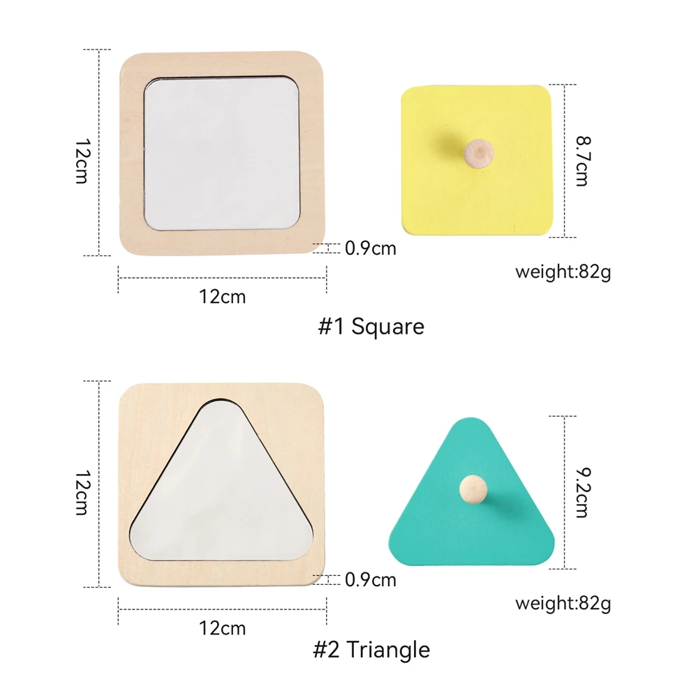 Baby Montessori Spiegel Puzzle Holz Spielzeug Beschäftigt Bord Kinder Frühe Pädagogische Sinnes Spielzeug Für Kleinkind Vorschule Lehrmittel – Detail 9