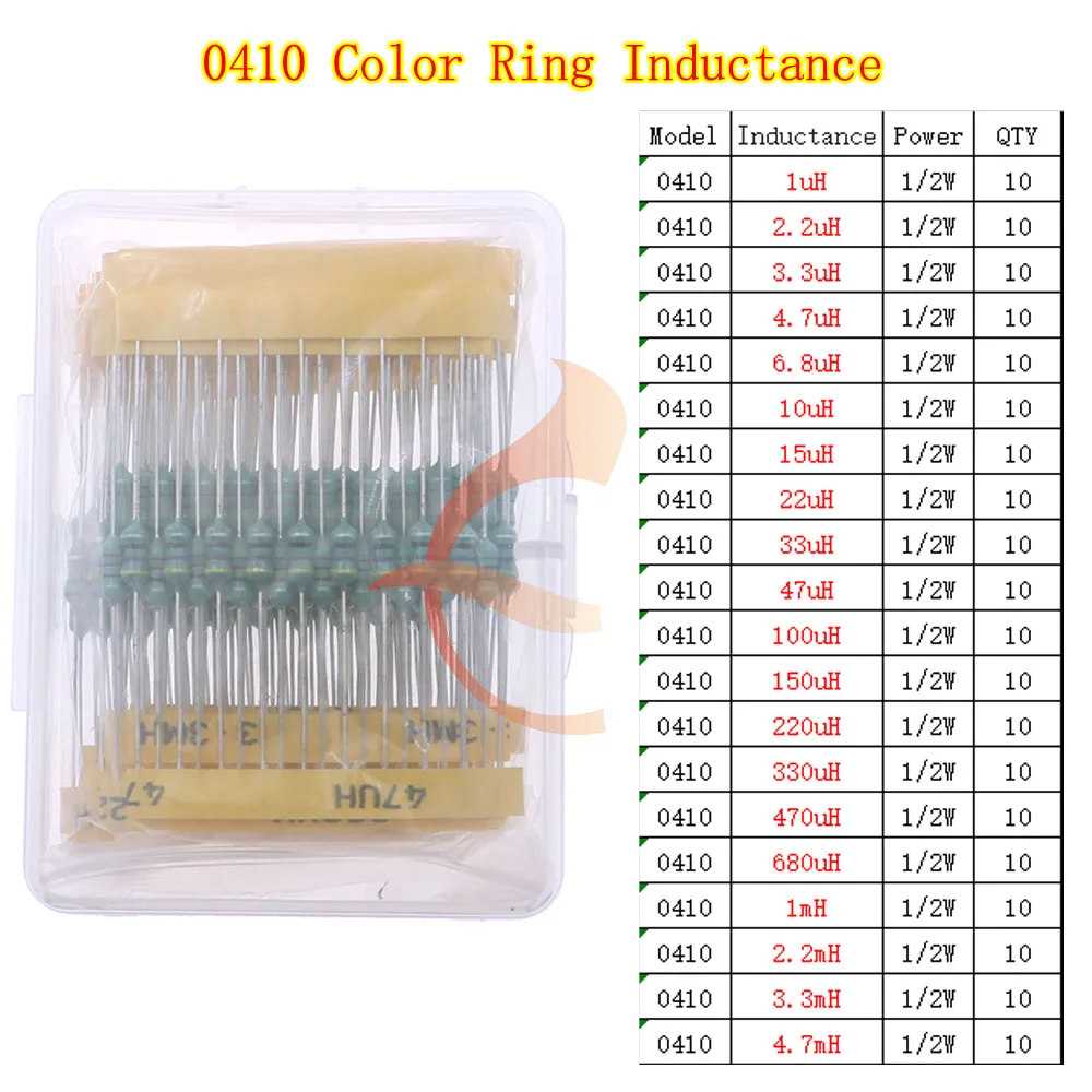 0307 0410 0510 Color Ring Inductor Kit Box 1uH2.2uH3.3uH4.7uH6.8uH10uH22uH33uH47uH100uH220uH470uH680uH1mH2.2mH3.3mH4.7mH